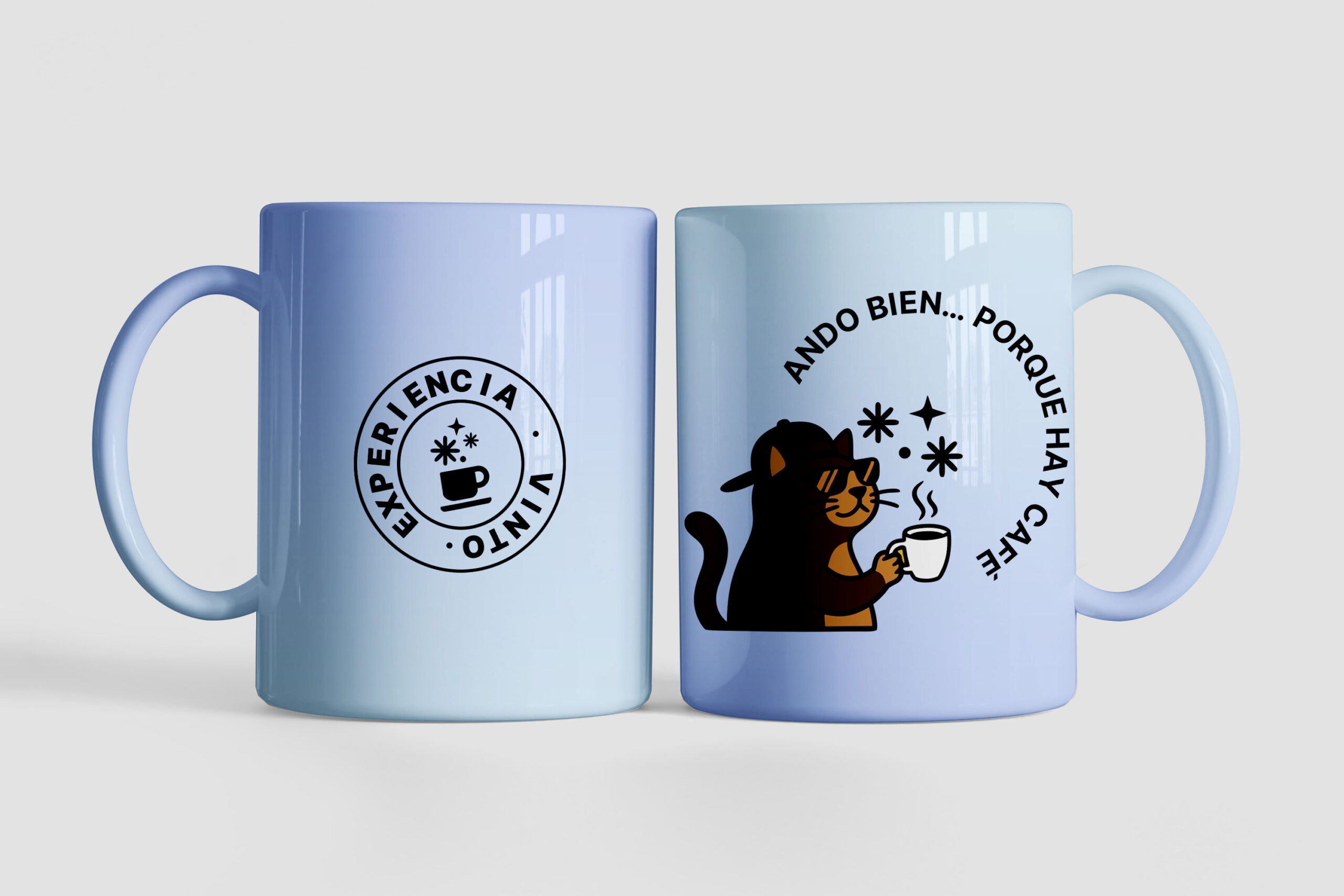 Mug Gato “Ando bien… porque hay café”